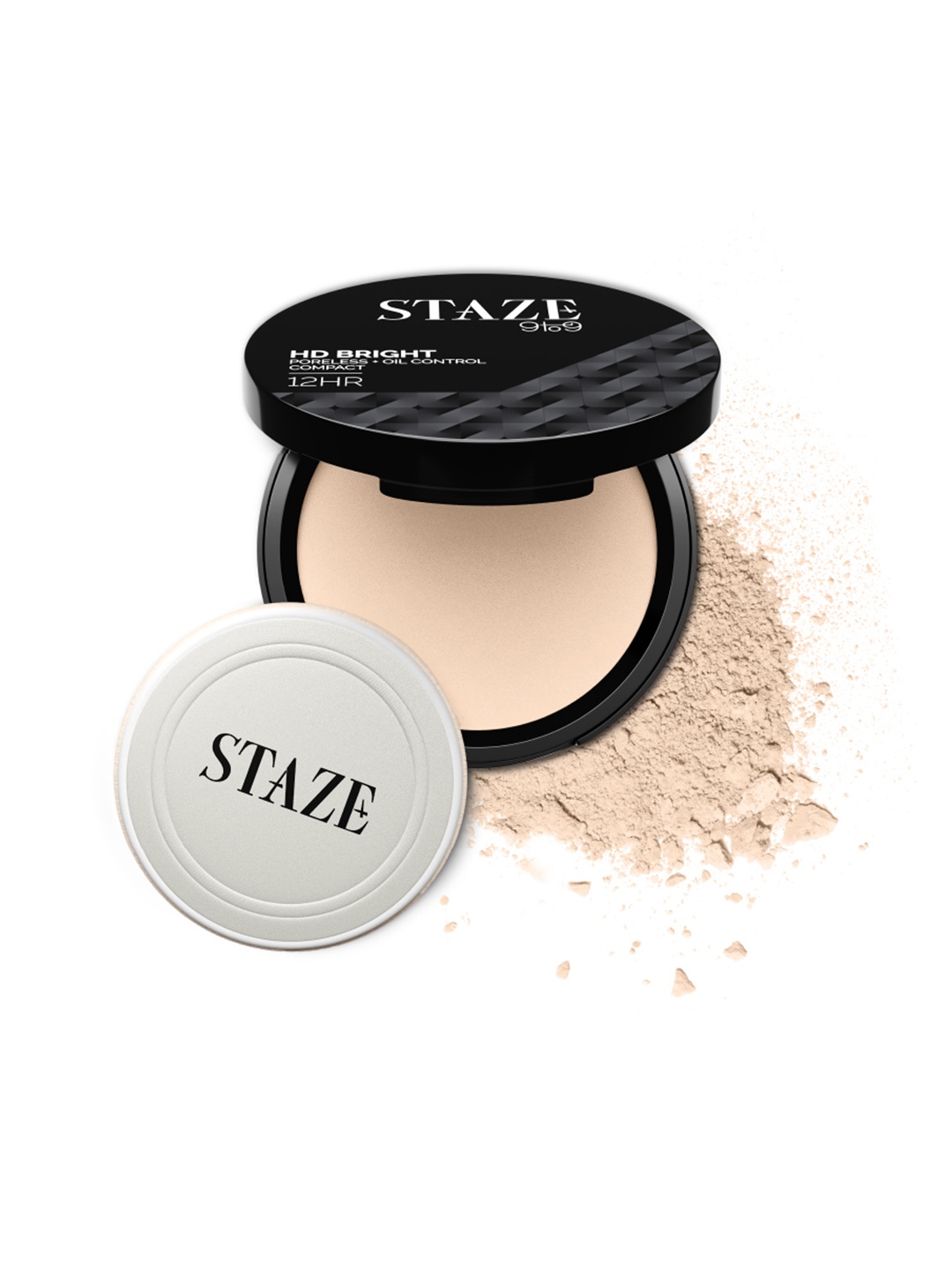 

STAZE 9to9 HD Bright Poreless + Oil Control Compact with Vitamin E 9 g - Cashmere 128C, Nude