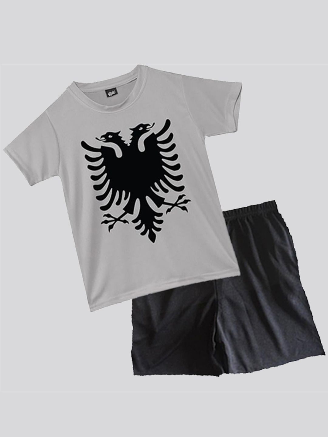 

RISH Unisex Kids Printed Round Neck T-Shirt With Shorts, Grey