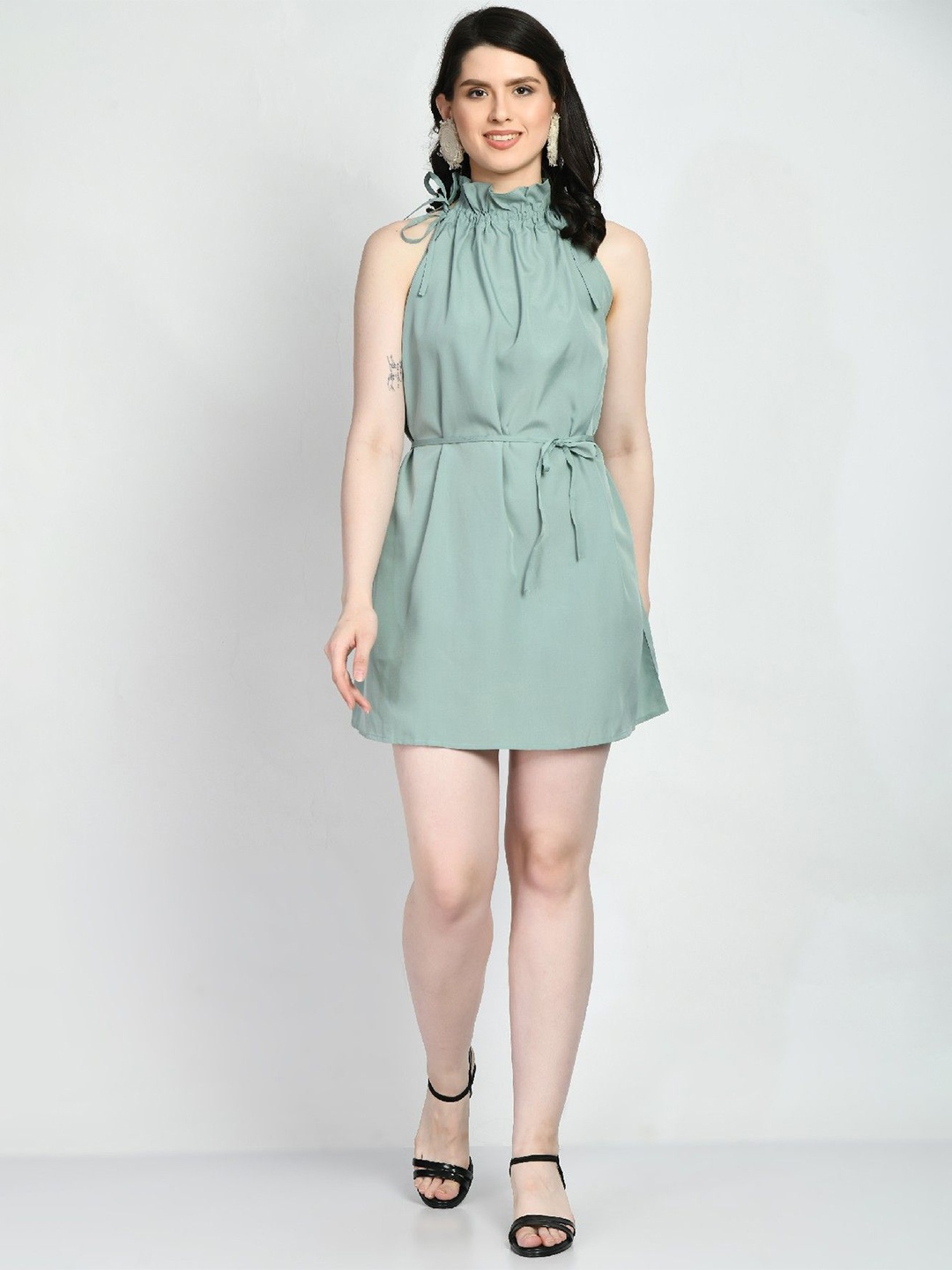 

COATTIRE Fit & Flare Mini Dress, Green