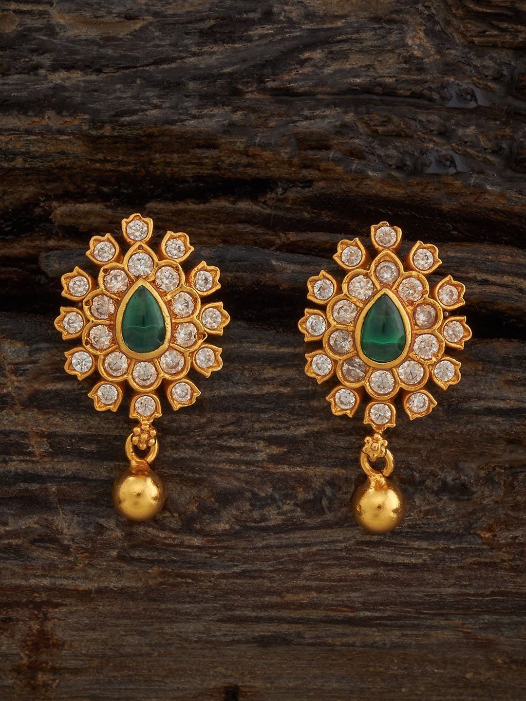 

Kushal's Fashion Jewellery 92.5 Sterling Silver Gold-Plated Classic Temple Studs Earrings