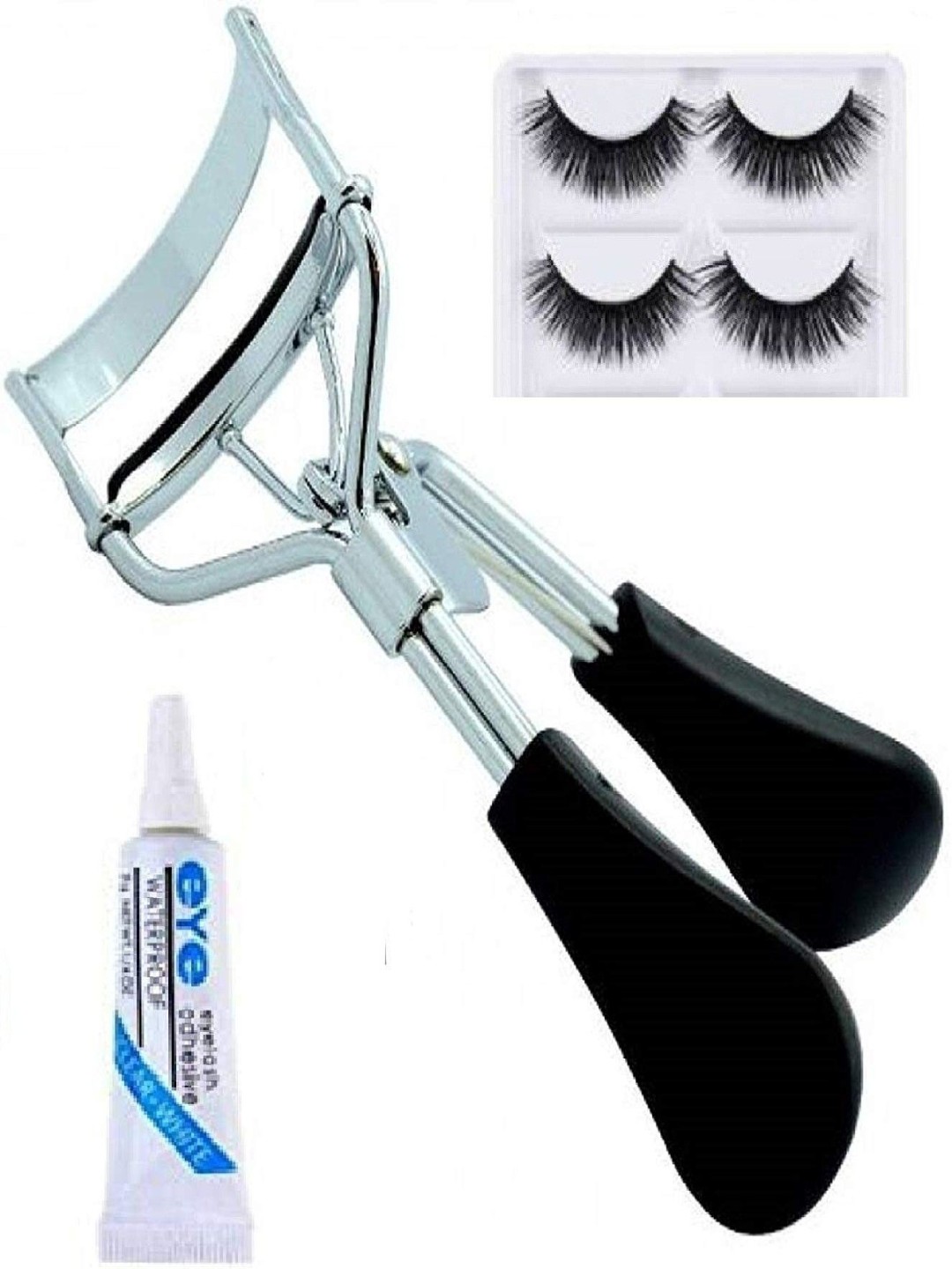 

Lenon Set Of 4 False Eyelashes With Curler & Glue, Black