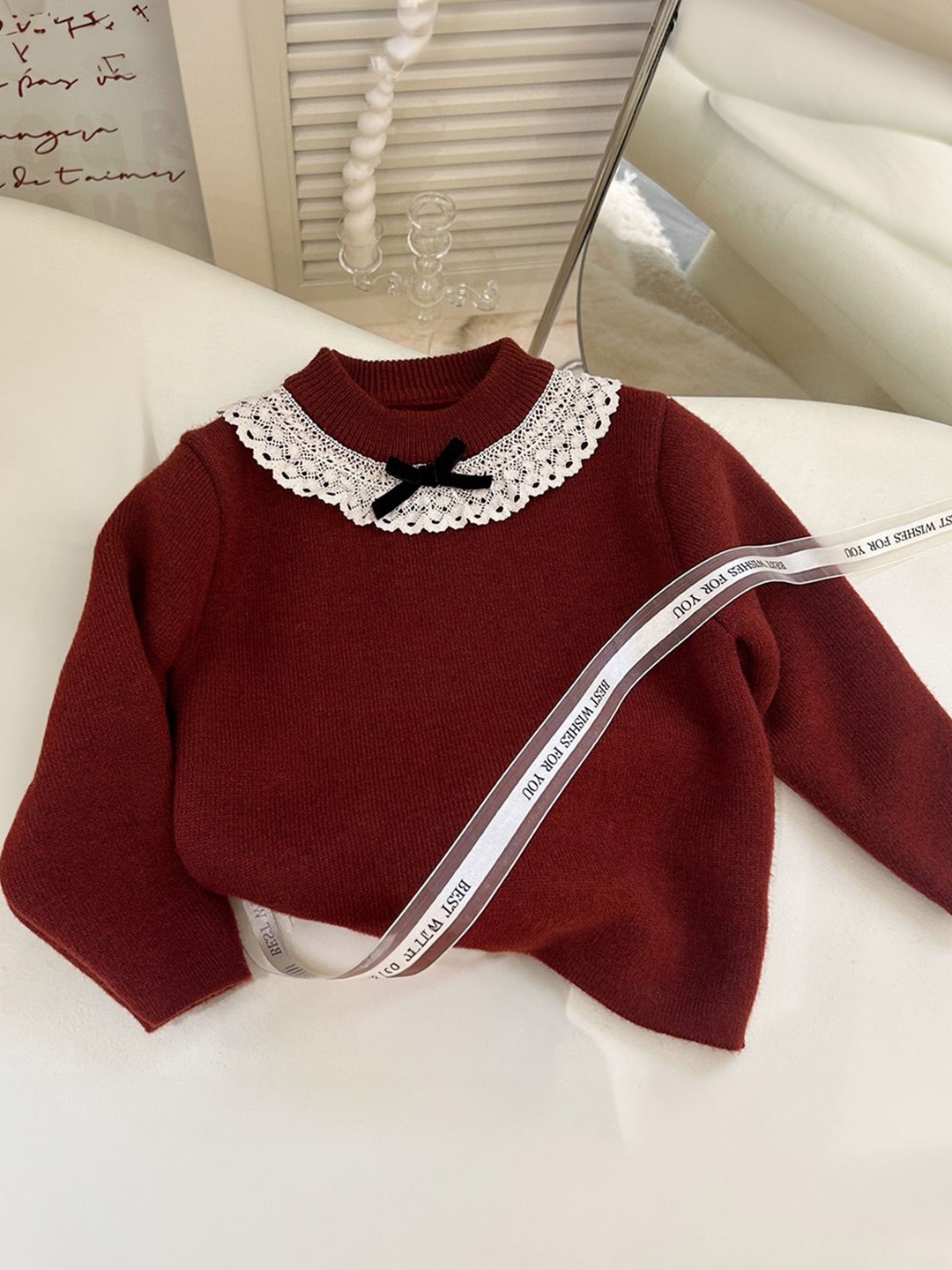 

FOREVER FRIDAY Girls Round Neck Pure Cotton Top, Red