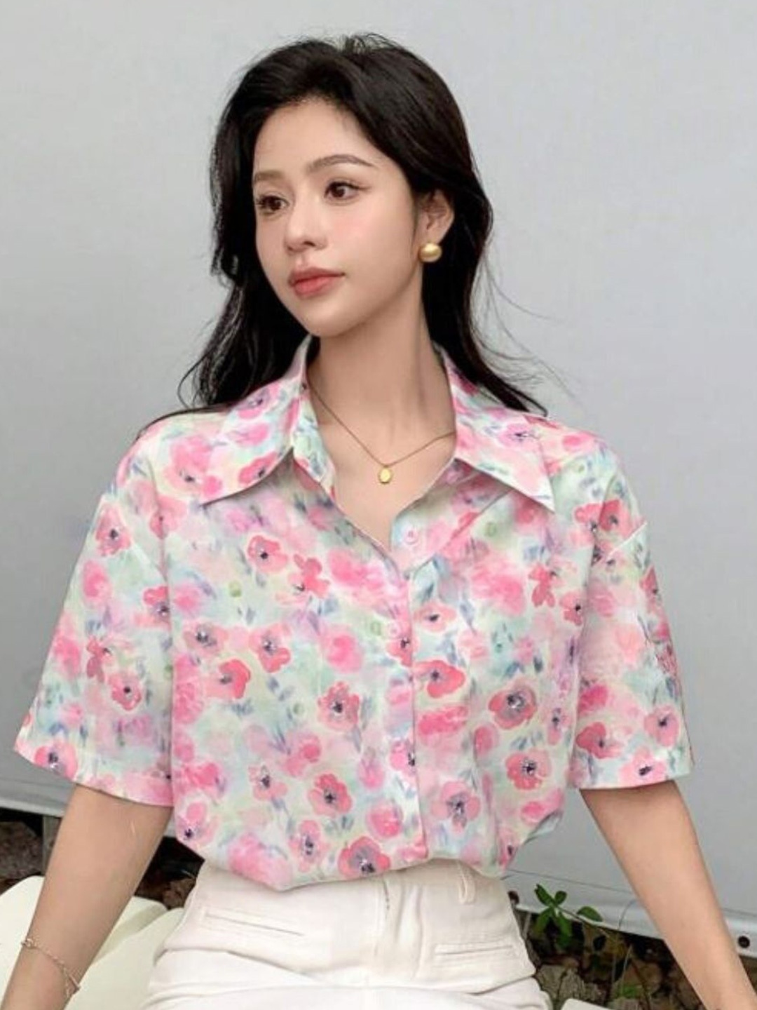 

Mast & Harbour Women Spread Collar Floral Printed Casual Shirt, Pink