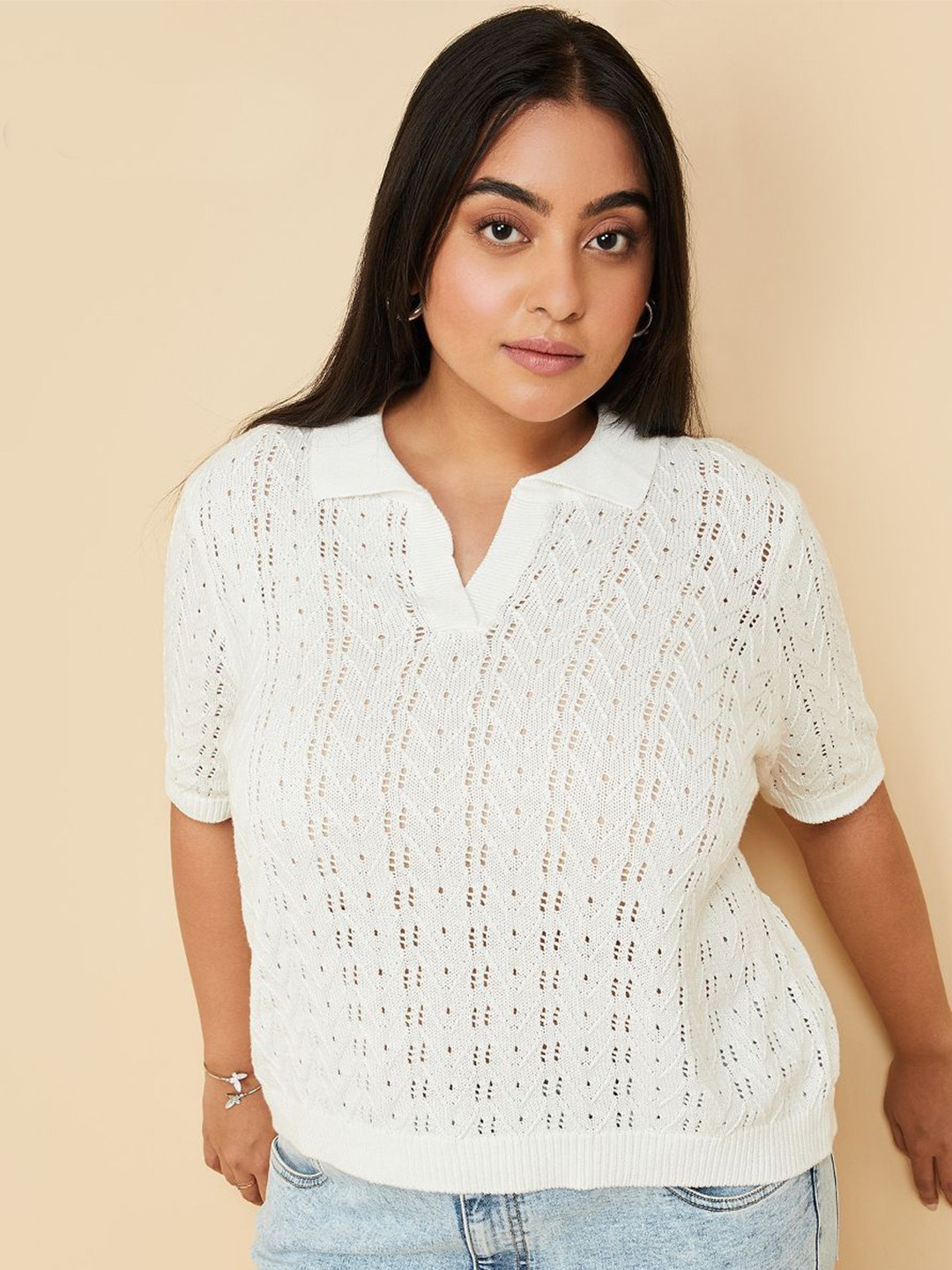 

Max Women Plus Size Top, Beige