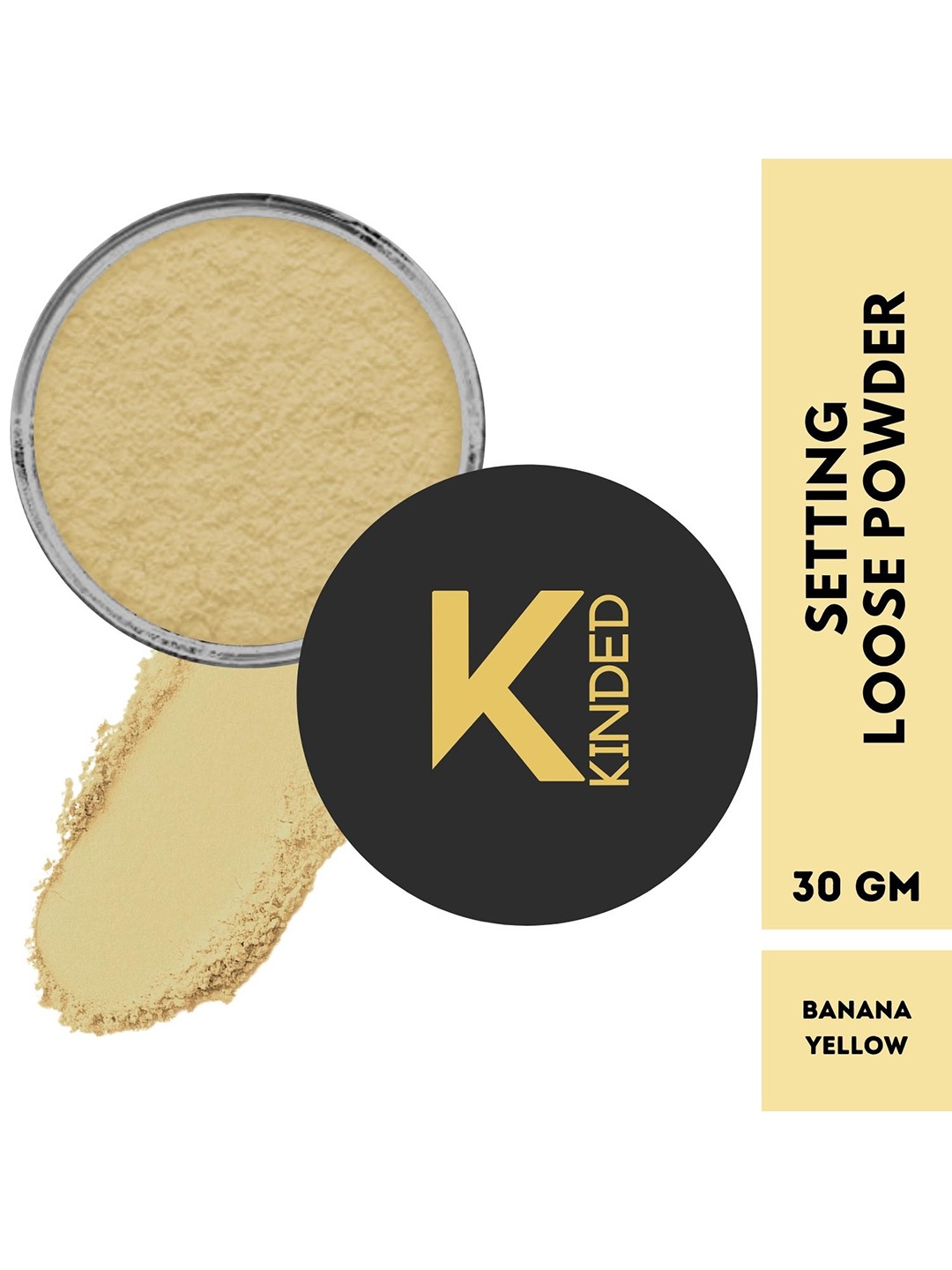 

KINDED Translucent Matte Finishing Setting Loose Powder with Puff HD -30gm - Banana Yellow