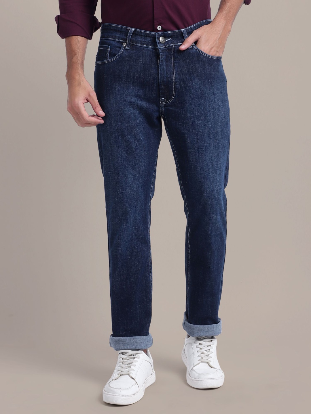

AMSWAN Men Low-Rise Stretchable Jeans, Black