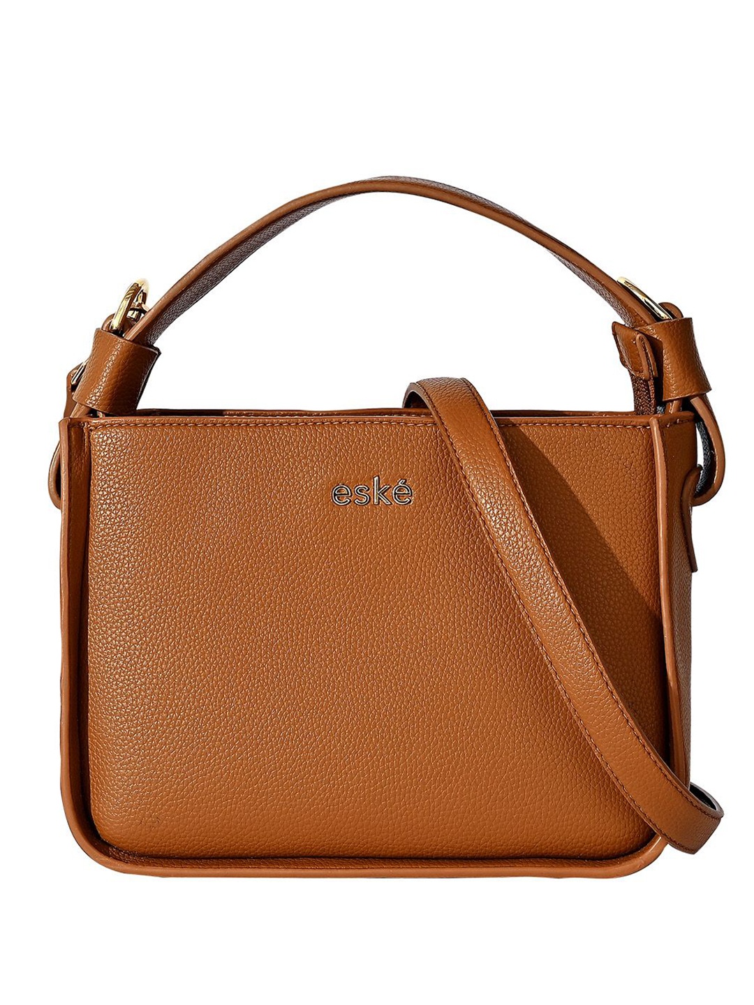 

Eske Textured Structured Handheld Bag, Tan