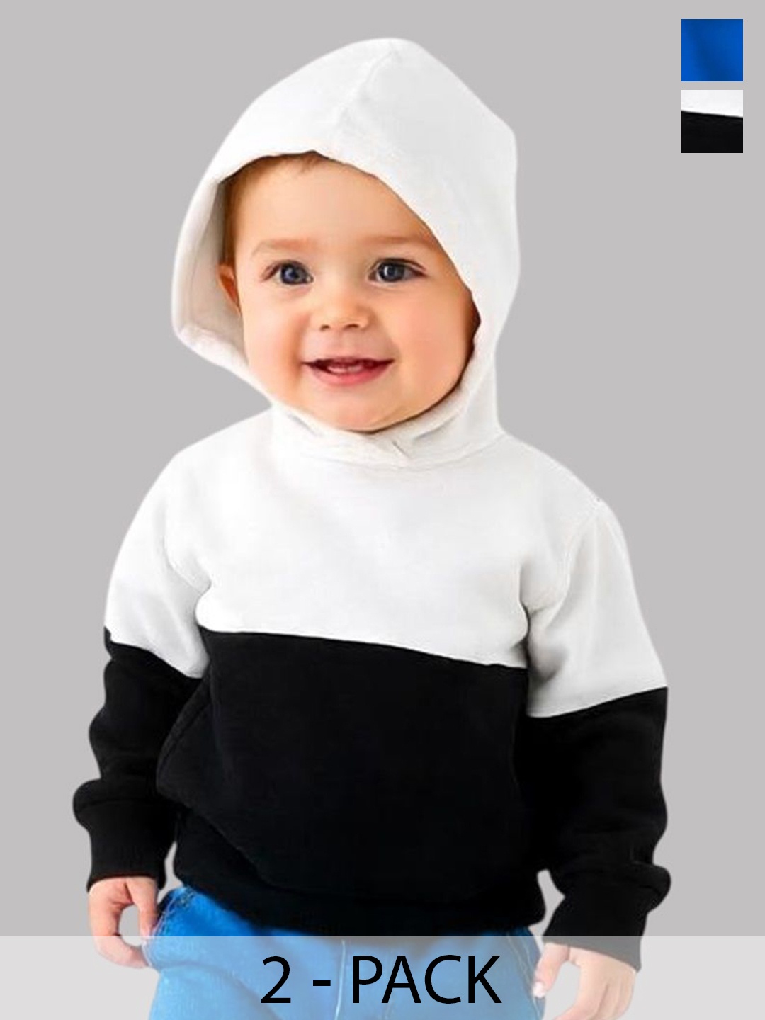 

BAESD Kids Colourblocked Hooded Sweatshirt, White