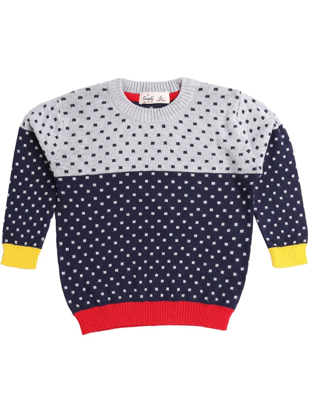 

Simply Boys Geometric Printed Pure Cotton Pullover, Blue