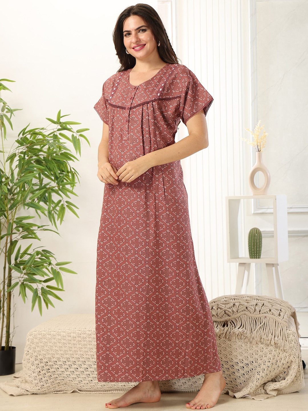 

EASY MOM Floral Print Maternity Maxi Dress, Pink