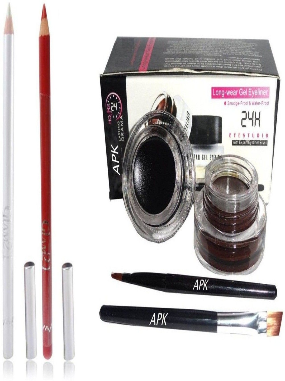 

Lenon Set Of 4 Gel Eyeliner - 10 ml Each With Lip Liner - 1 g Each, Black