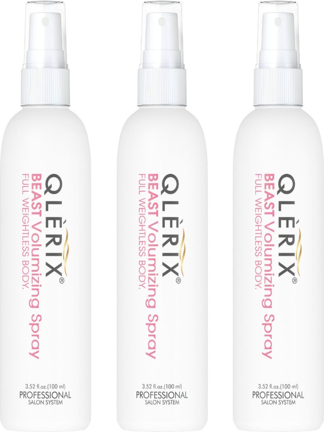 

QLERIX Set Of 3 Beast Volumizing Spray - 100 ml Each, Transparent