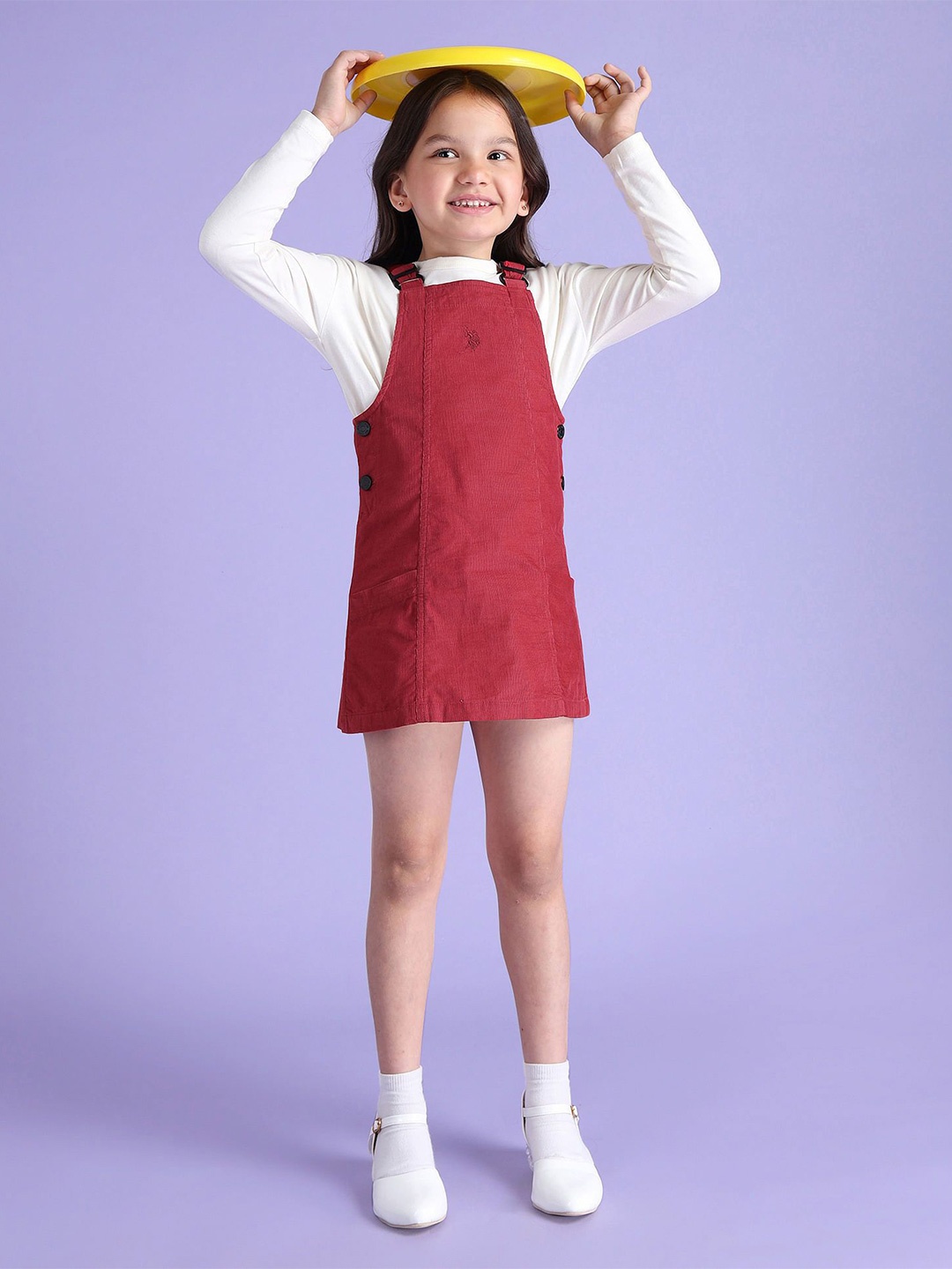 

U.S. Polo Assn. Kids Pinafore Mini Dress, Red