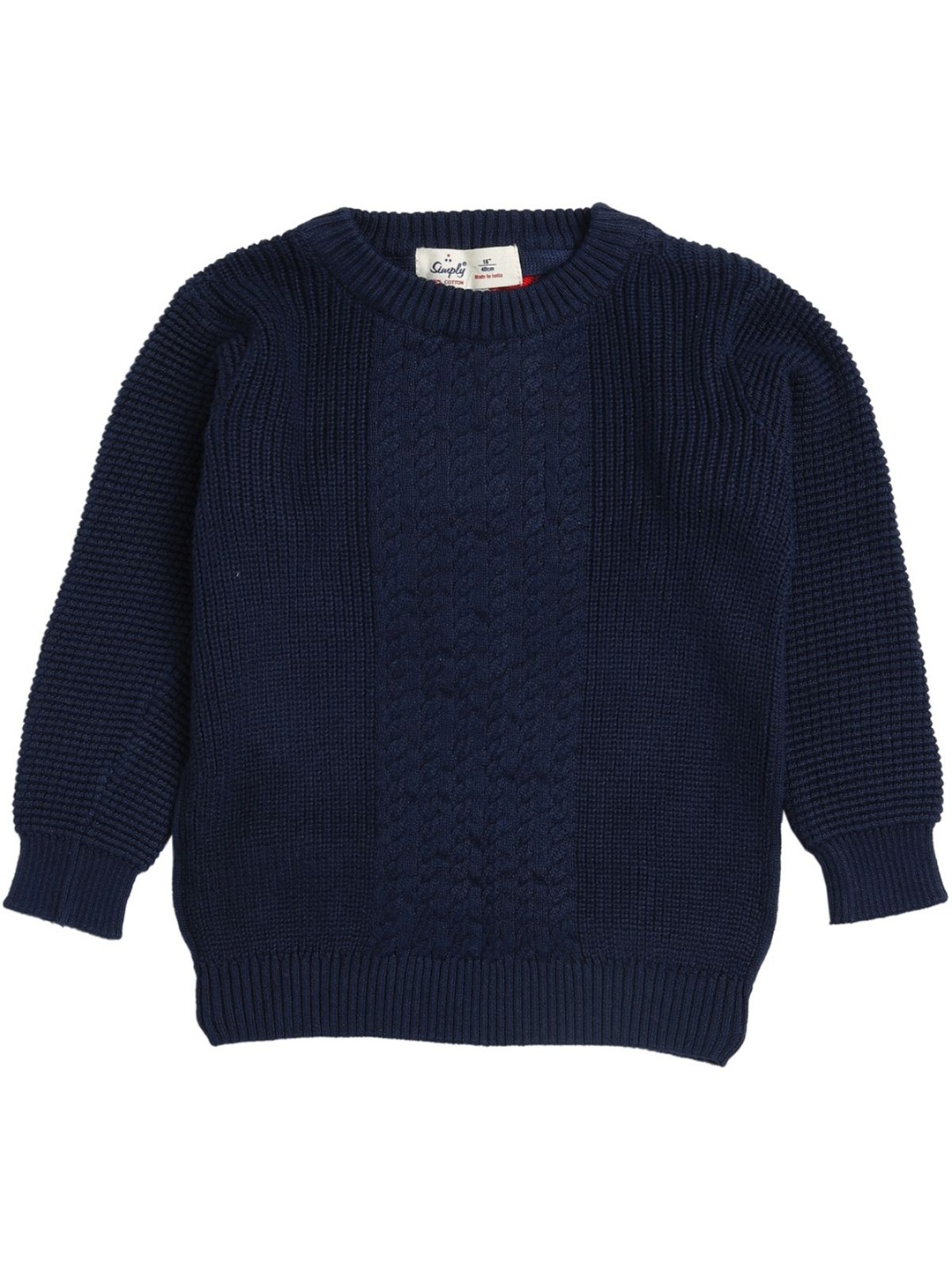 

Simply Boys Striped Pure Cotton Pullover, Navy blue
