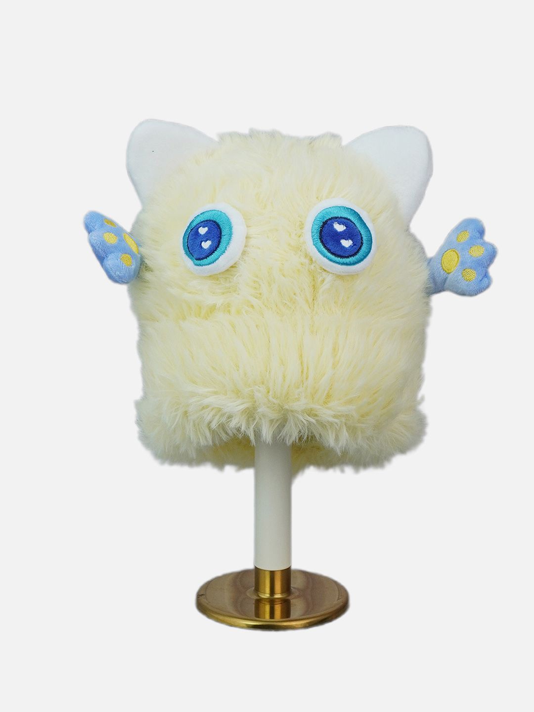 

Little Surprise Box LLP Yellow Furry Monster 3D Style Winter Cap/Beanie For Kids