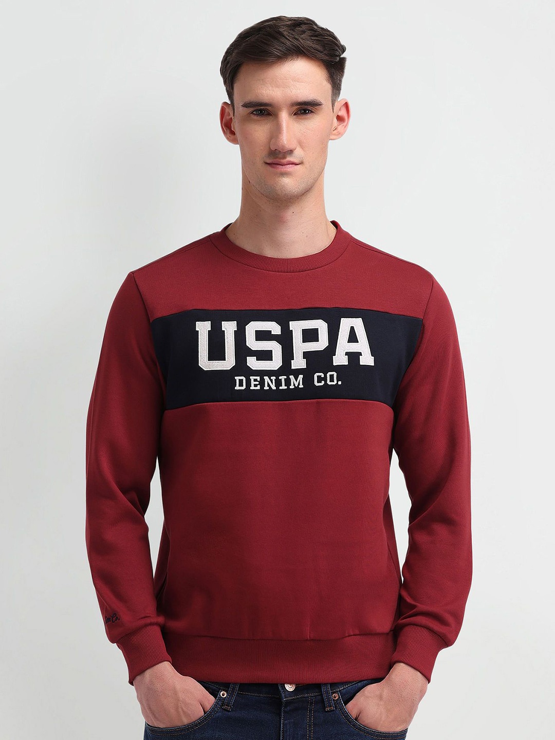 

U.S. Polo Assn. Denim Co. Men Printed Sweatshirt, Red