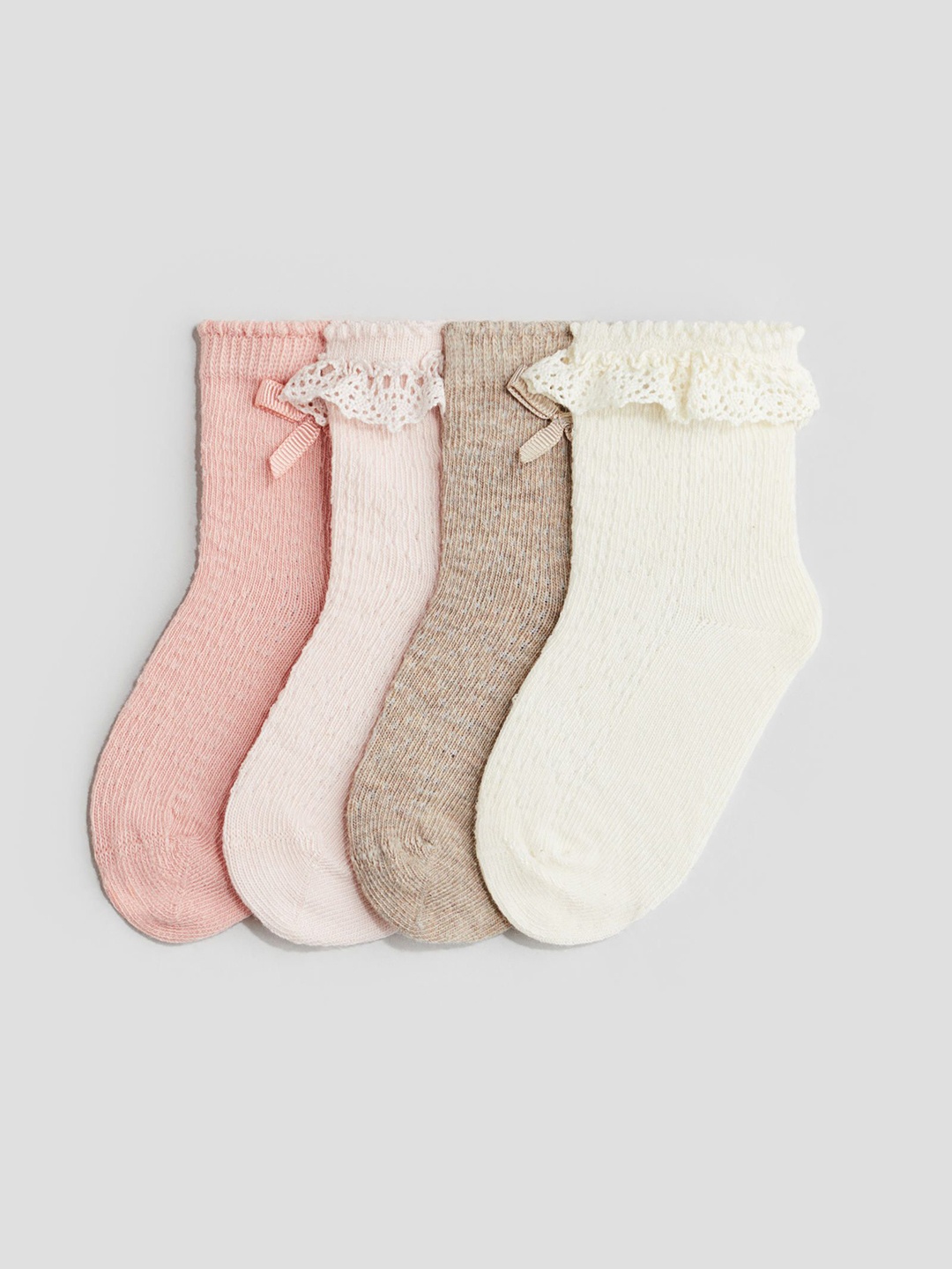 

H&M 4-Pack Socks, Pink