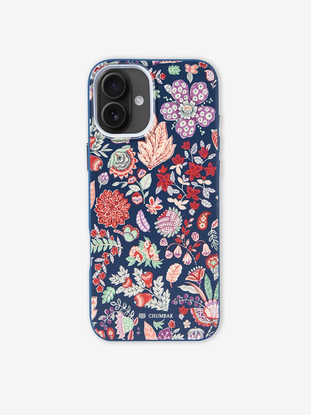 

Chumbak Phone Case Cover For iPhone16 Plus Batik Bloom, Blue