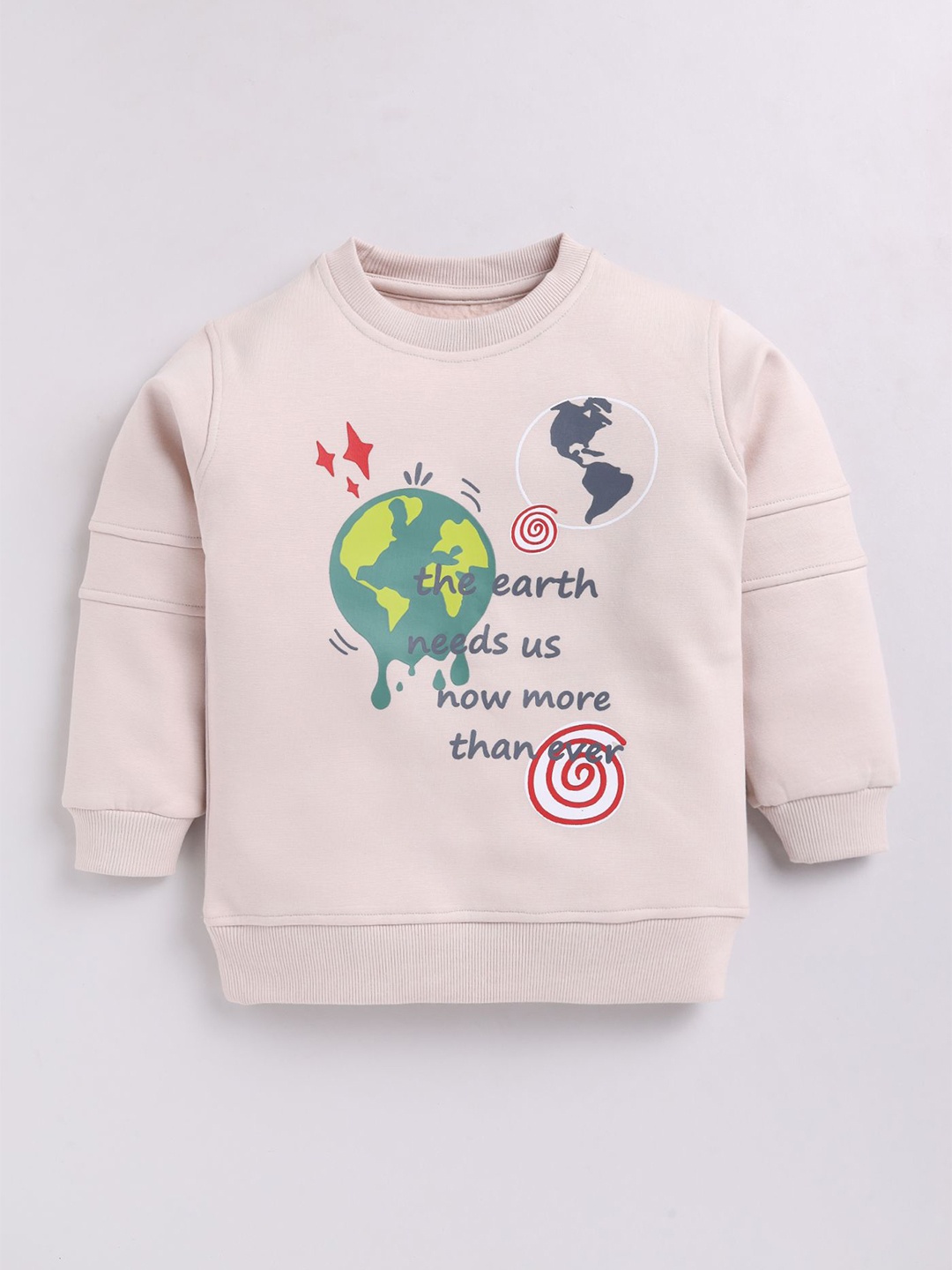 

Cutopies Boys Printed Sweatshirt, Beige