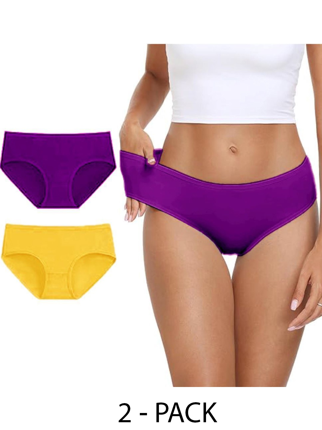 

Diving Deep Women Pack of 2 Cotton Assorted Hipster Briefs