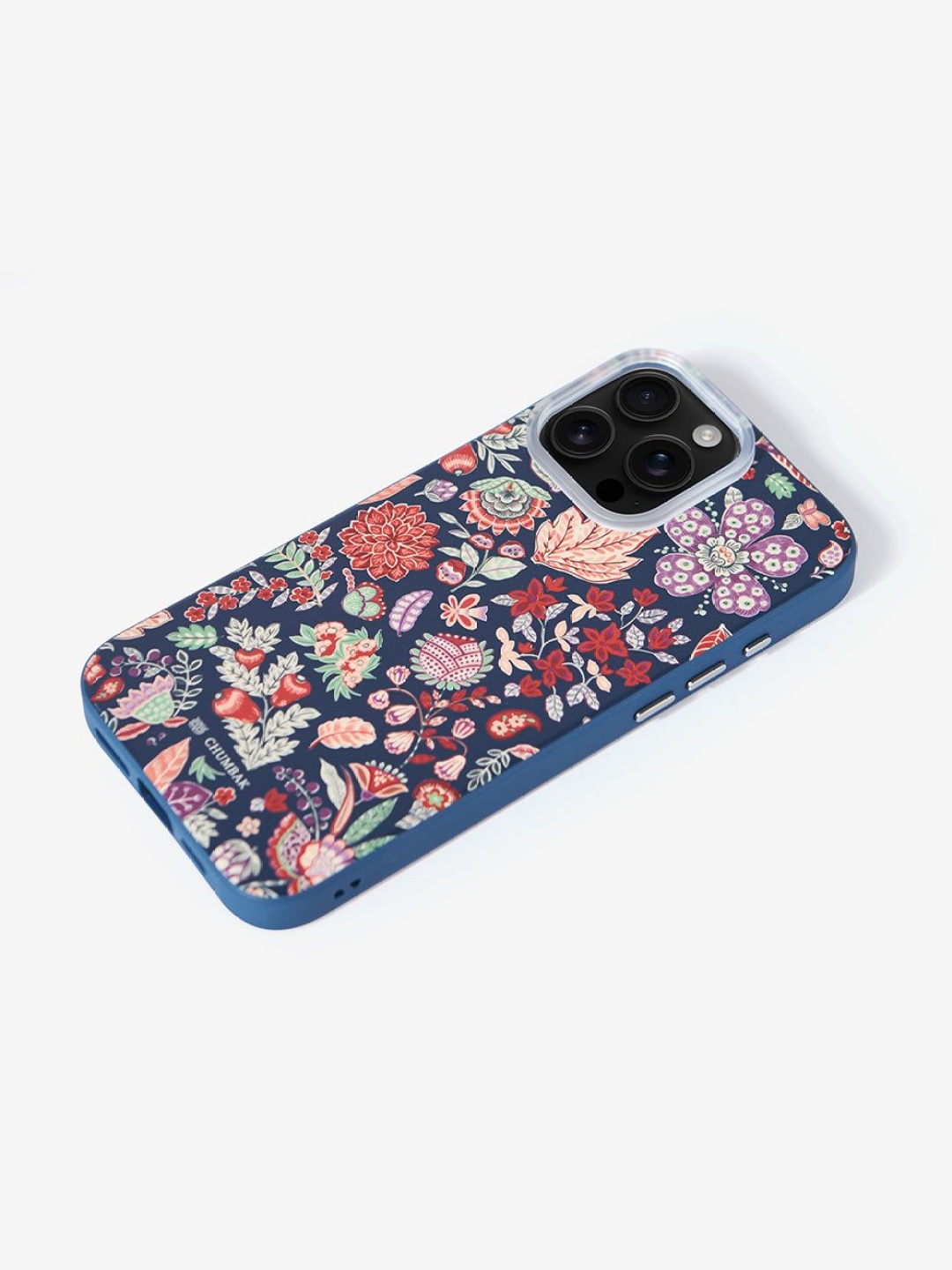 

Chumbak Phone Case Cover For iPhone 16 Pro Max Batik Bloom, Blue