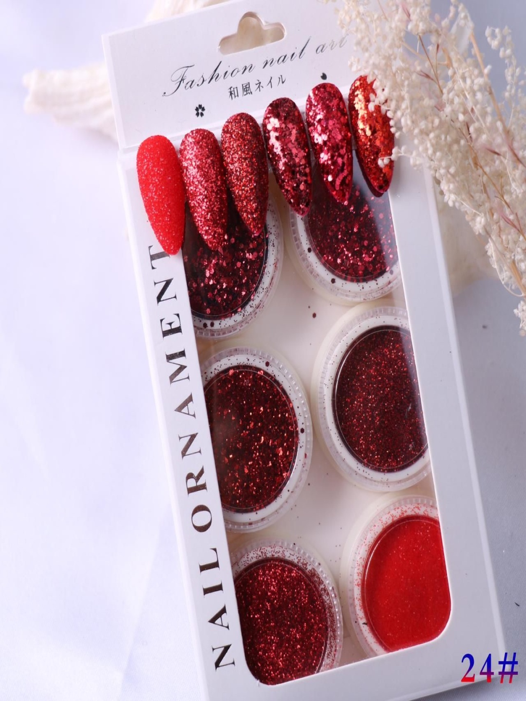 

Cameleon Set of 6 Nail Art Decoration Kit -#24, Red
