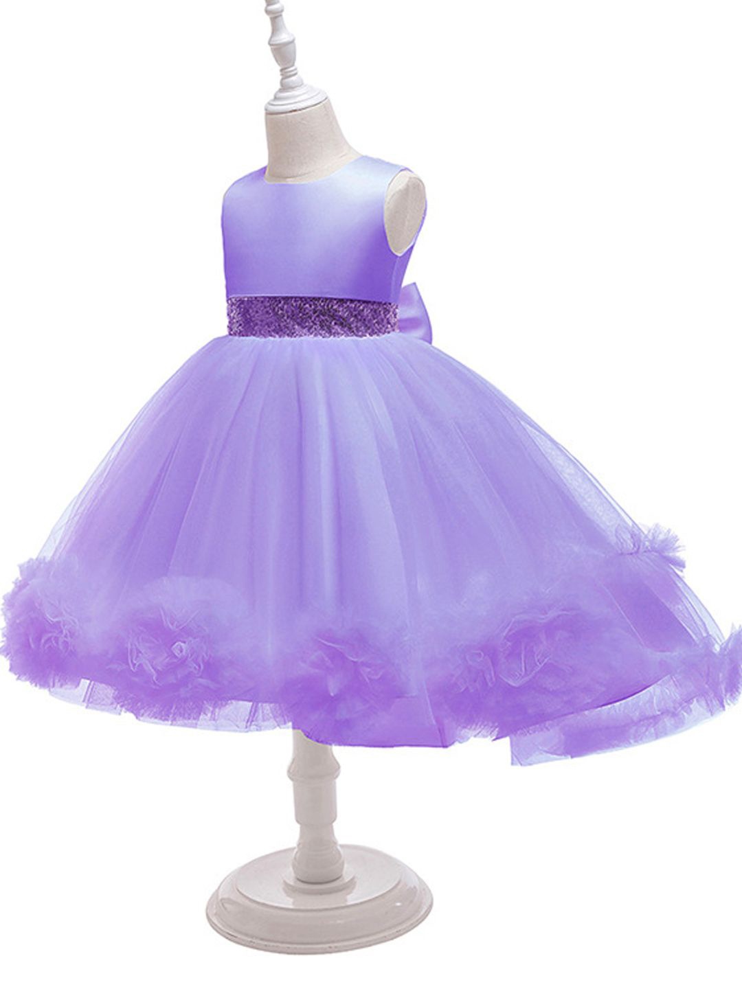 

Xsole Girls Fit & Flare Flared Dress, Purple