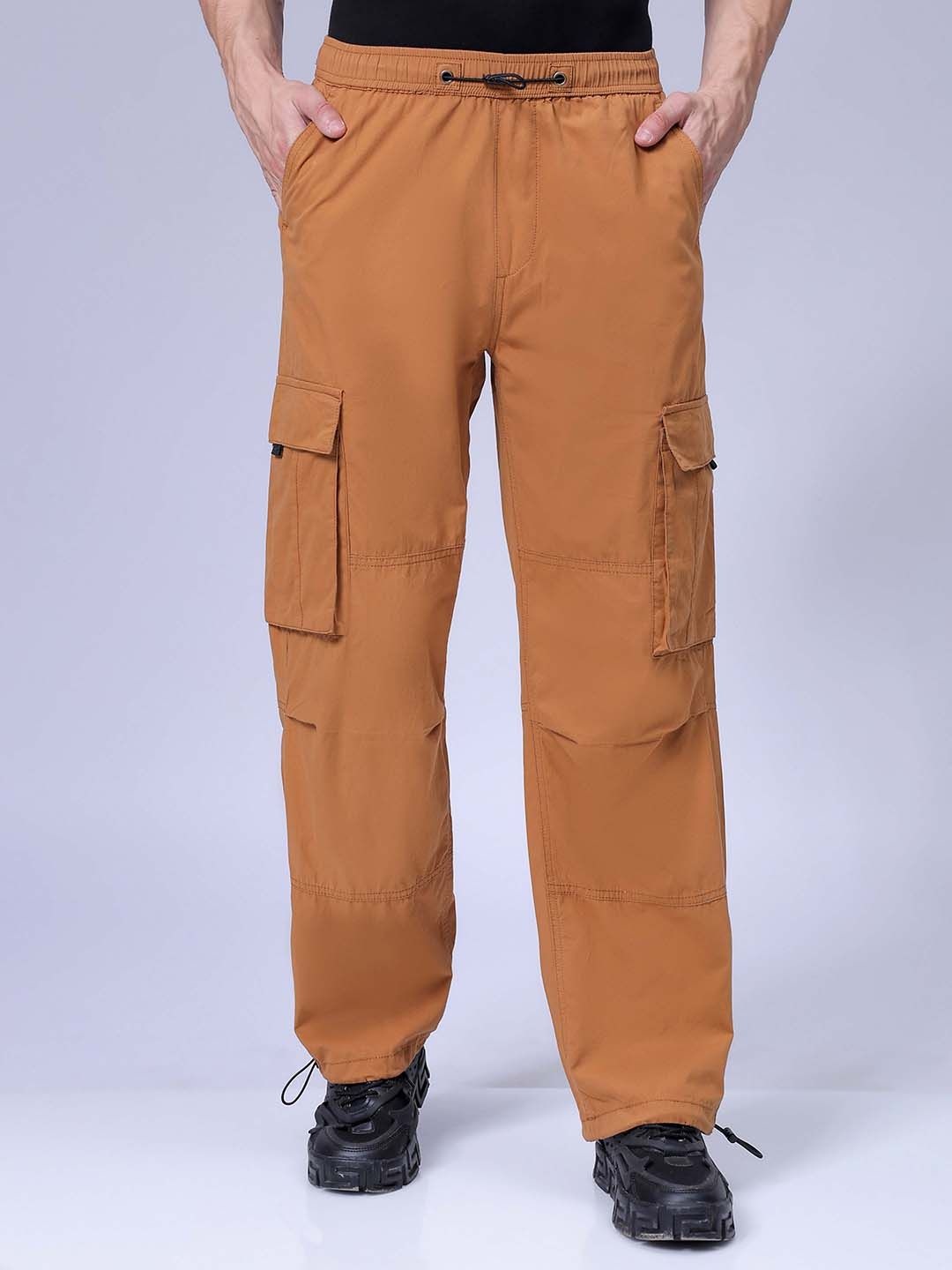 

The Indian Garage Co Men Relaxed Fit Mid-Rise Cargos Trousers, Mustard