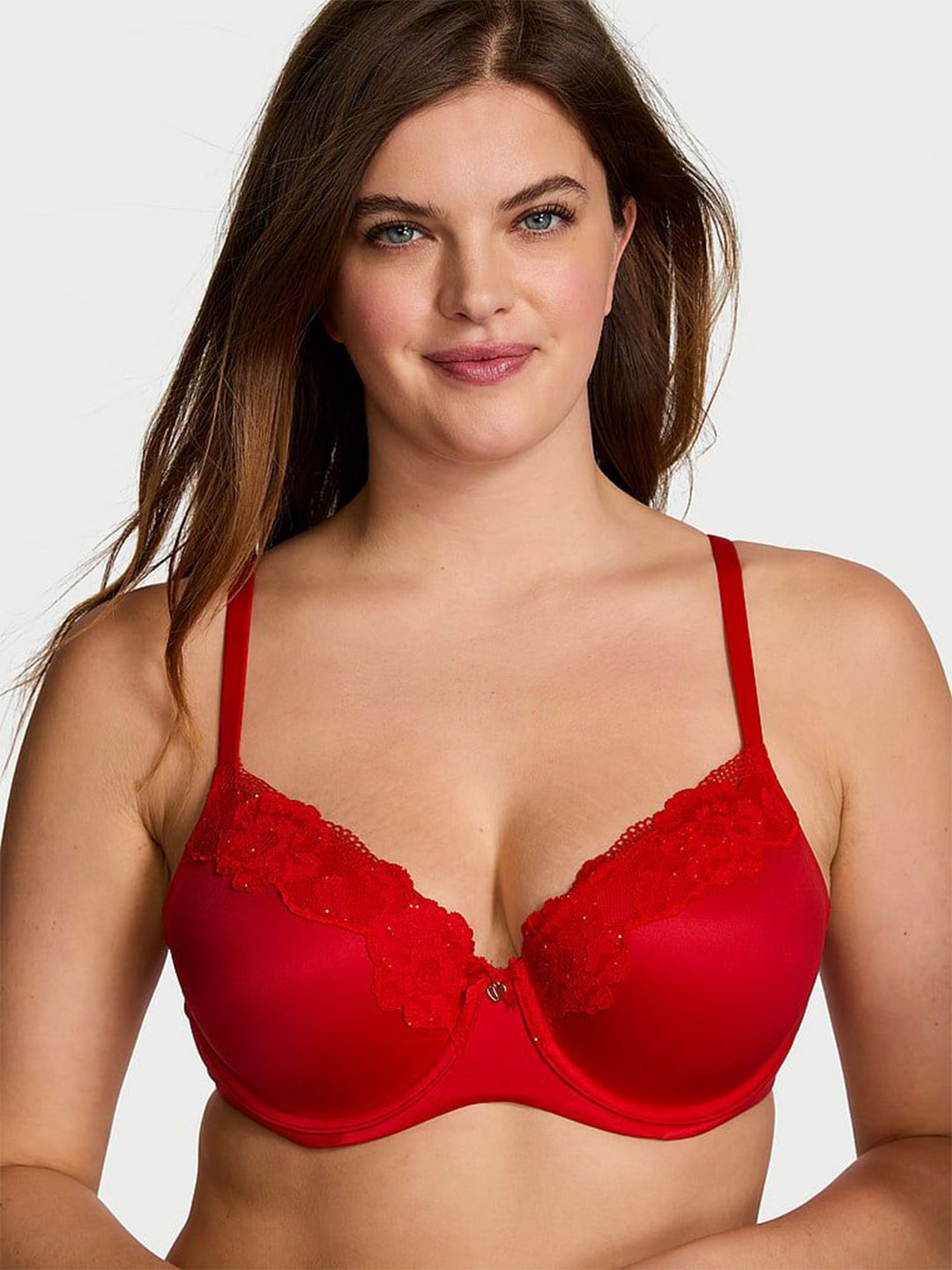 

Victoria's Secret Floral Bra Medium Coverage Underwired Lightly Padded, Red