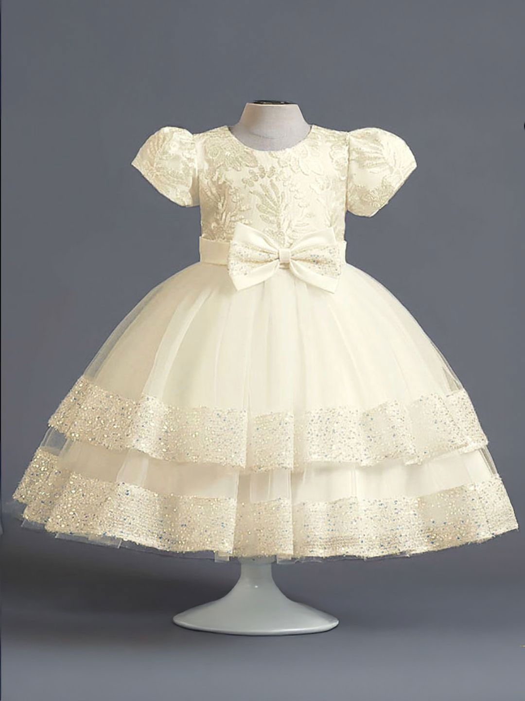 

Xsole Girls Fit & Flare Dress, Champagne