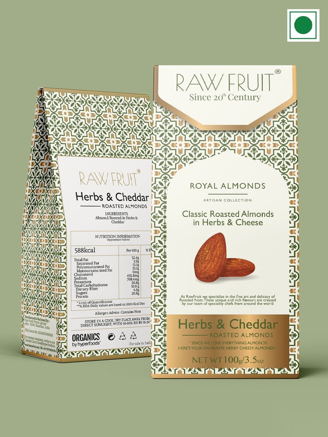 

RawFruit Margherita Roasted Almonds 100g, Multi