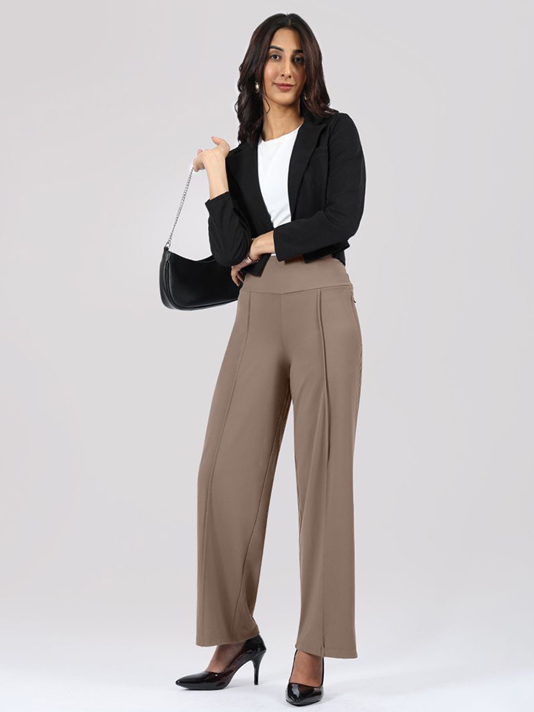 

Blissclub Womens Wide Leg Pants Trousers, Brown