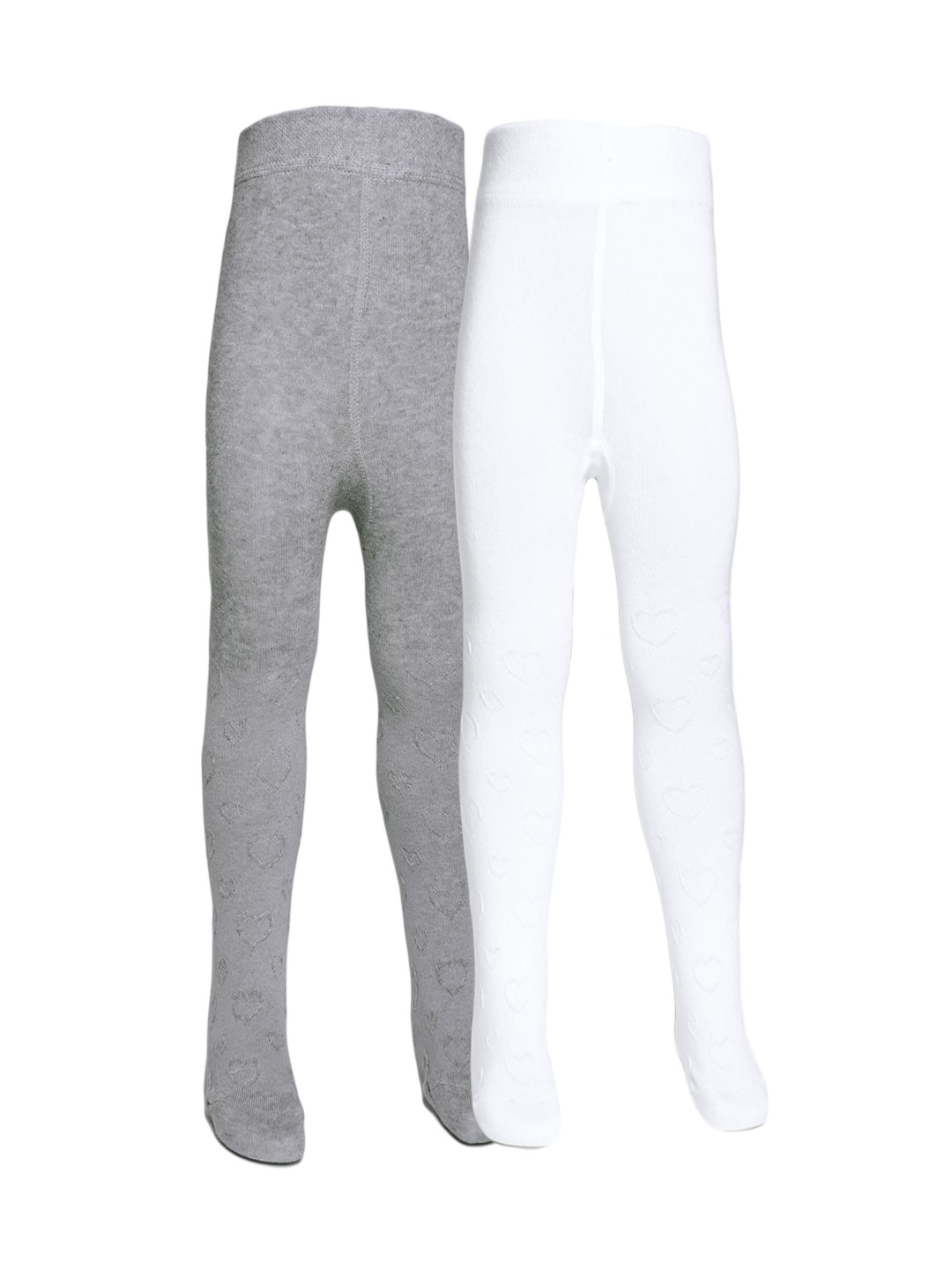 

THE LITTLE LOOKERS Kids Set of 2 Solid Cotton Stockings, Grey