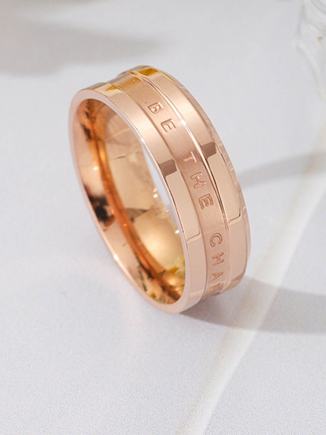 

StyleCast Gold-Toned Elegant Textured Finger Ring, Rose gold
