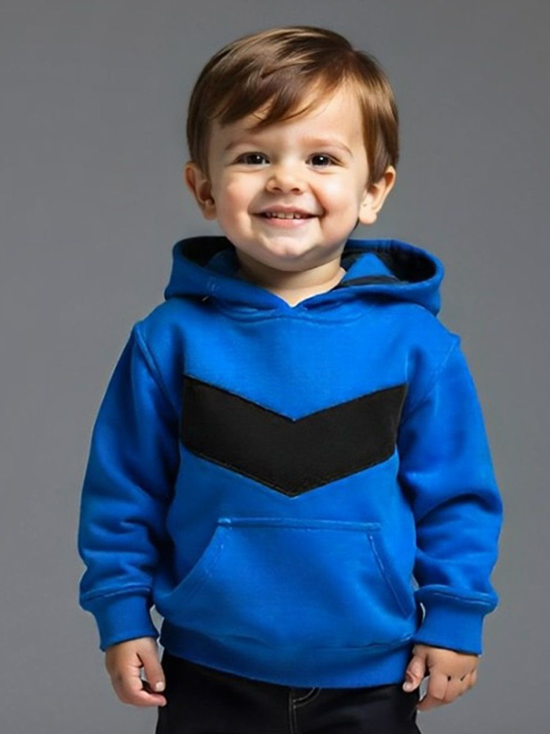 

BAESD Kids Colourblocked Hooded Sweatshirt, Blue