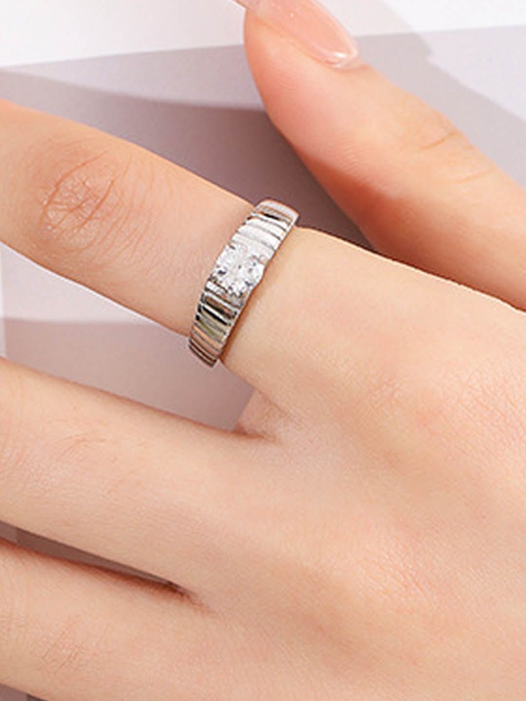 

StyleCast Silver-Toned Stone Studded Adjustable Finger Ring