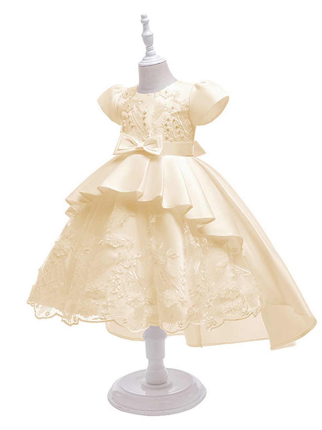 

Xsole Girls Applique Detailed Fit & Flare Dress, Champagne