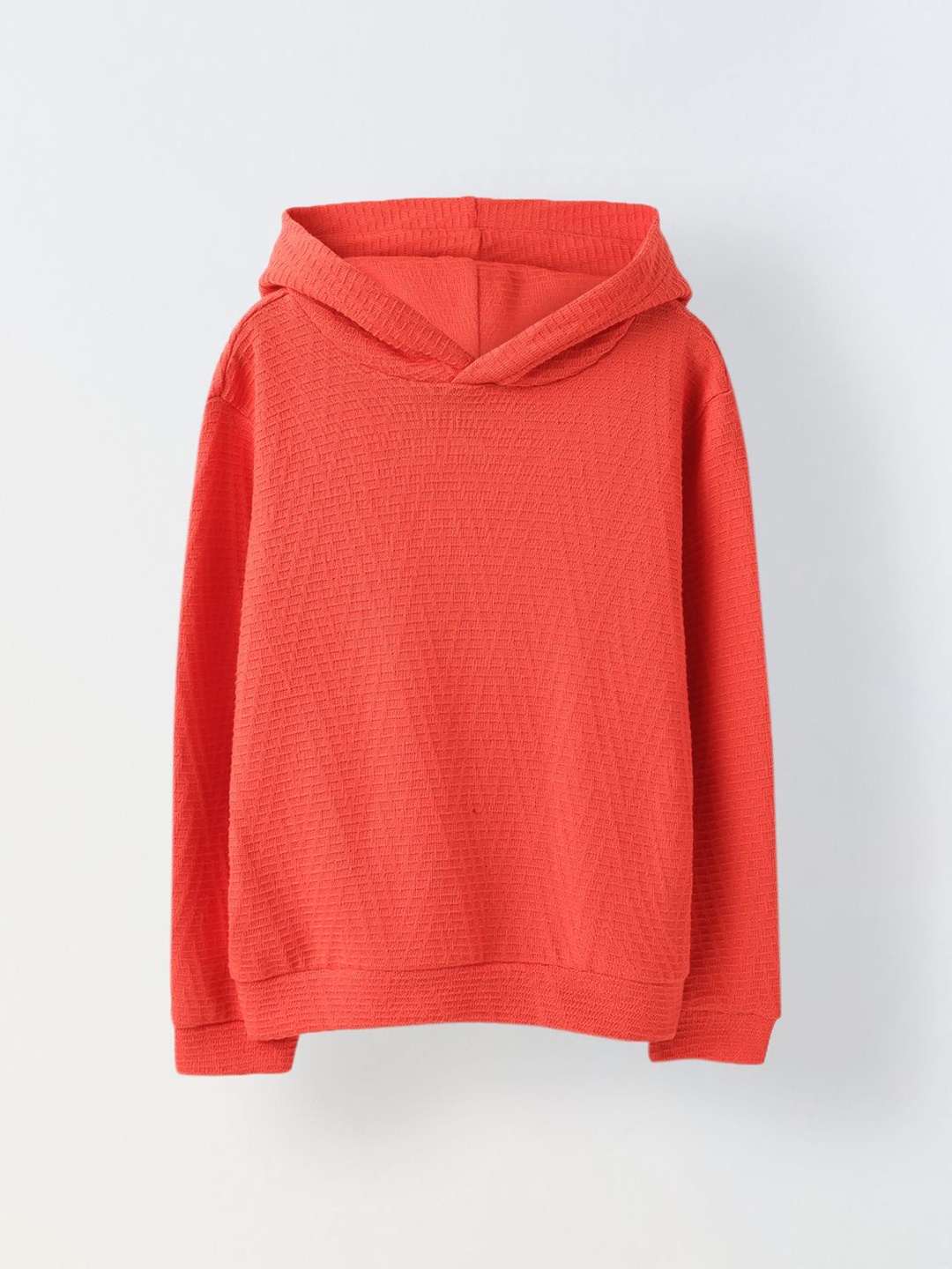 

SPUNKIES Boys Self Design Cotton Hooded Sweatshirt, Orange