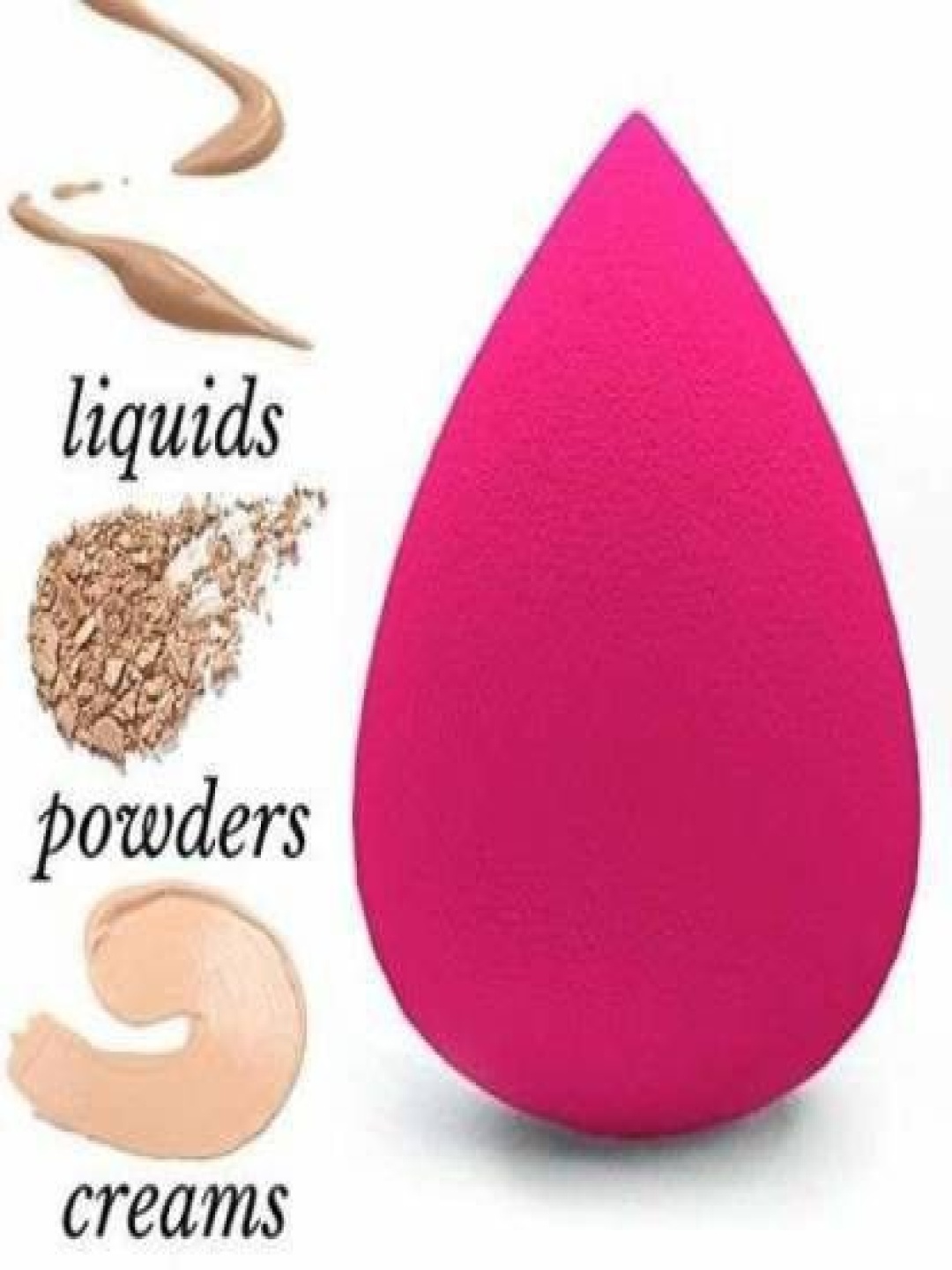 

Lenon Set Of 3 Beauty Blender With Bullet & Oval Foundaiton Brushes - Black- Pink