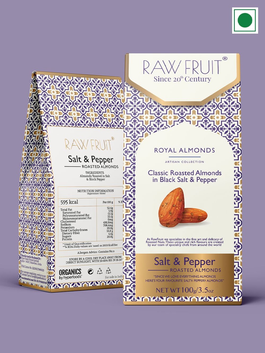 

RawFruit Unisex Black Paper Roasted Almonds 100g