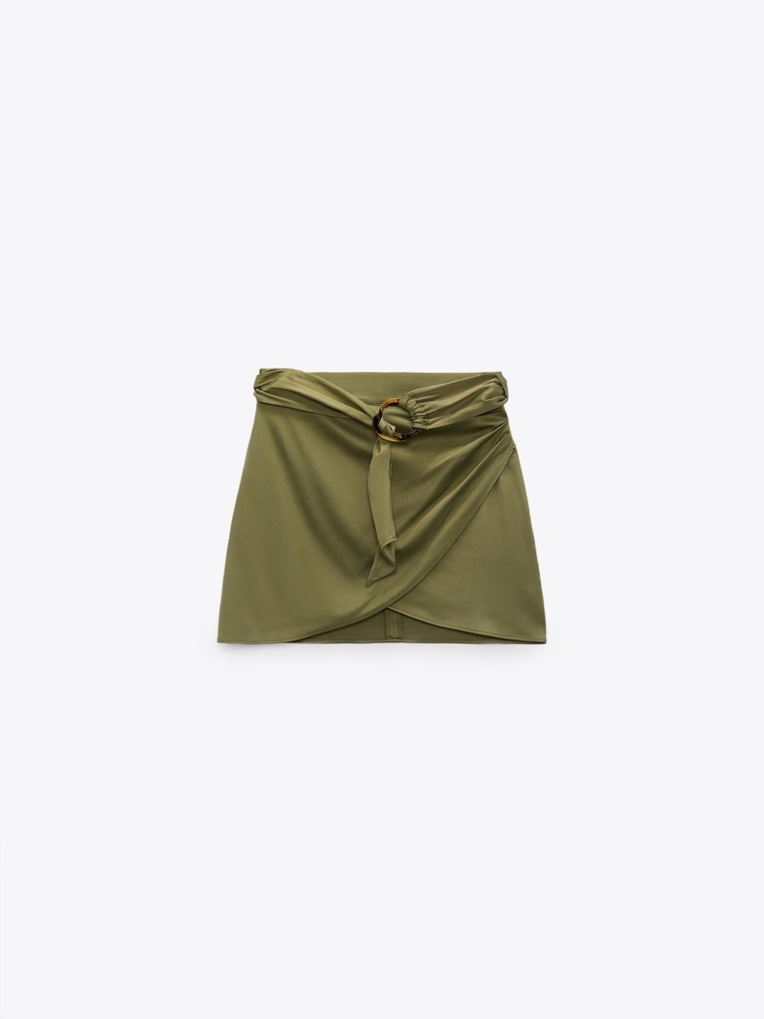 

ZARA Layered Wrap Mini Skirt, Olive