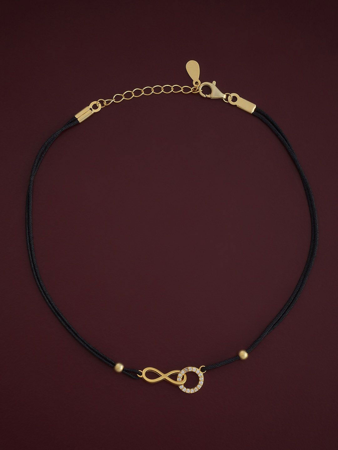 

Kushal's Fashion Jewellery 92.5 Pure Silver Gold-Plated Stone Studded Anklet