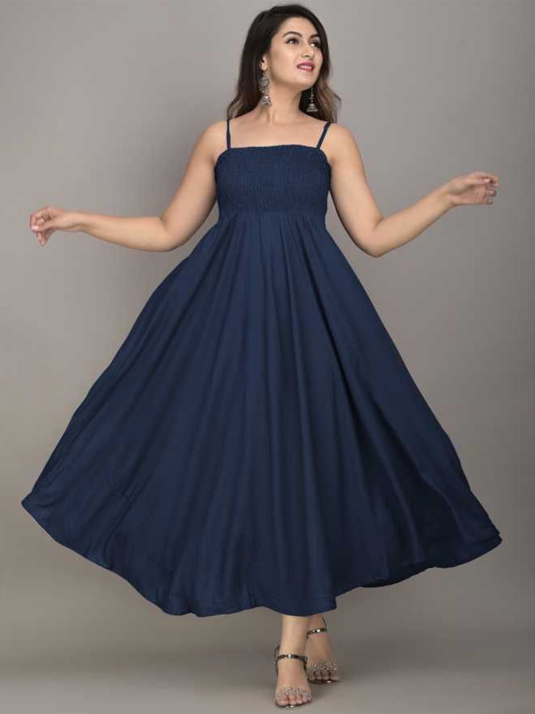 

VYMO Fit & Flare Maxi Dress, Blue