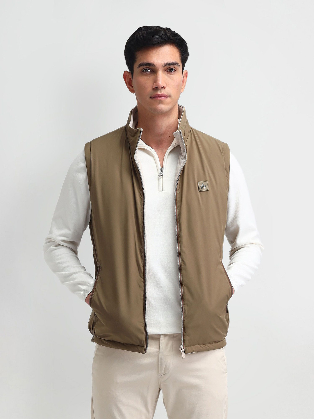 

Arrow Sport Men Solid Bomber Jacket, Brown
