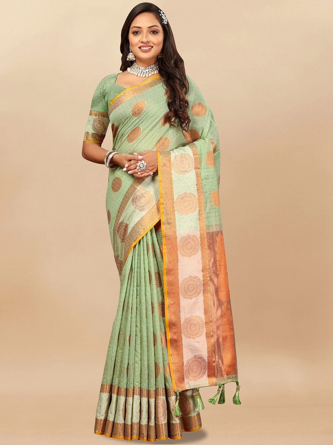 

Upalksh Woven Design Zari Paithani Saree, Green