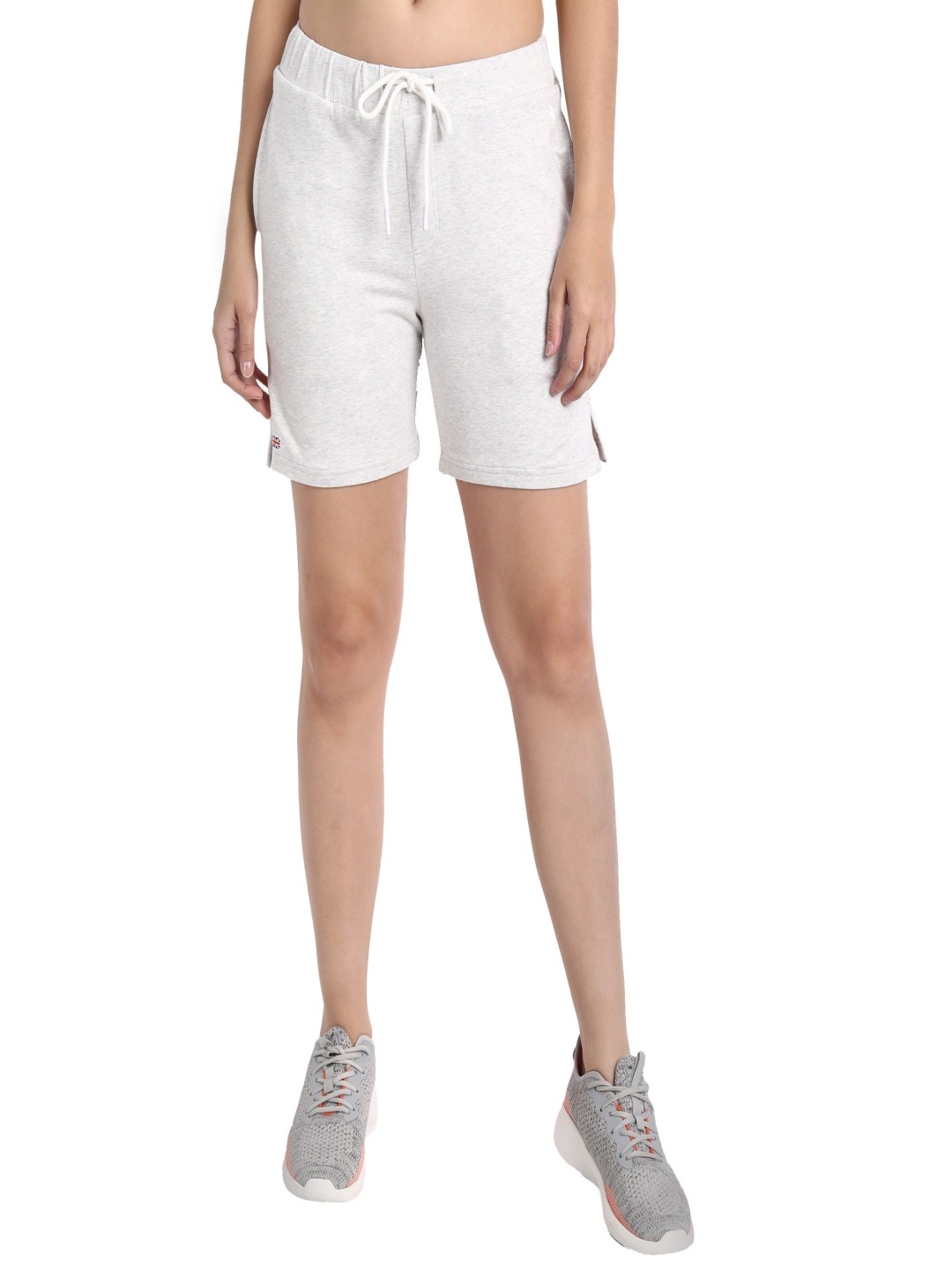 

AMSWAN Women Low-Rise Running Sports Shorts, Grey