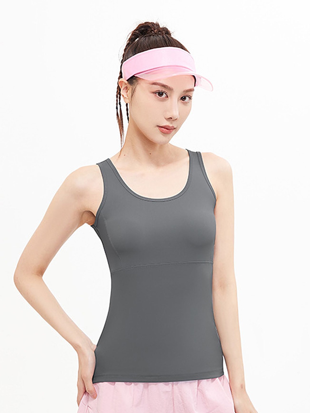 

LULU & SKY Women Activewear Tank Top, Grey