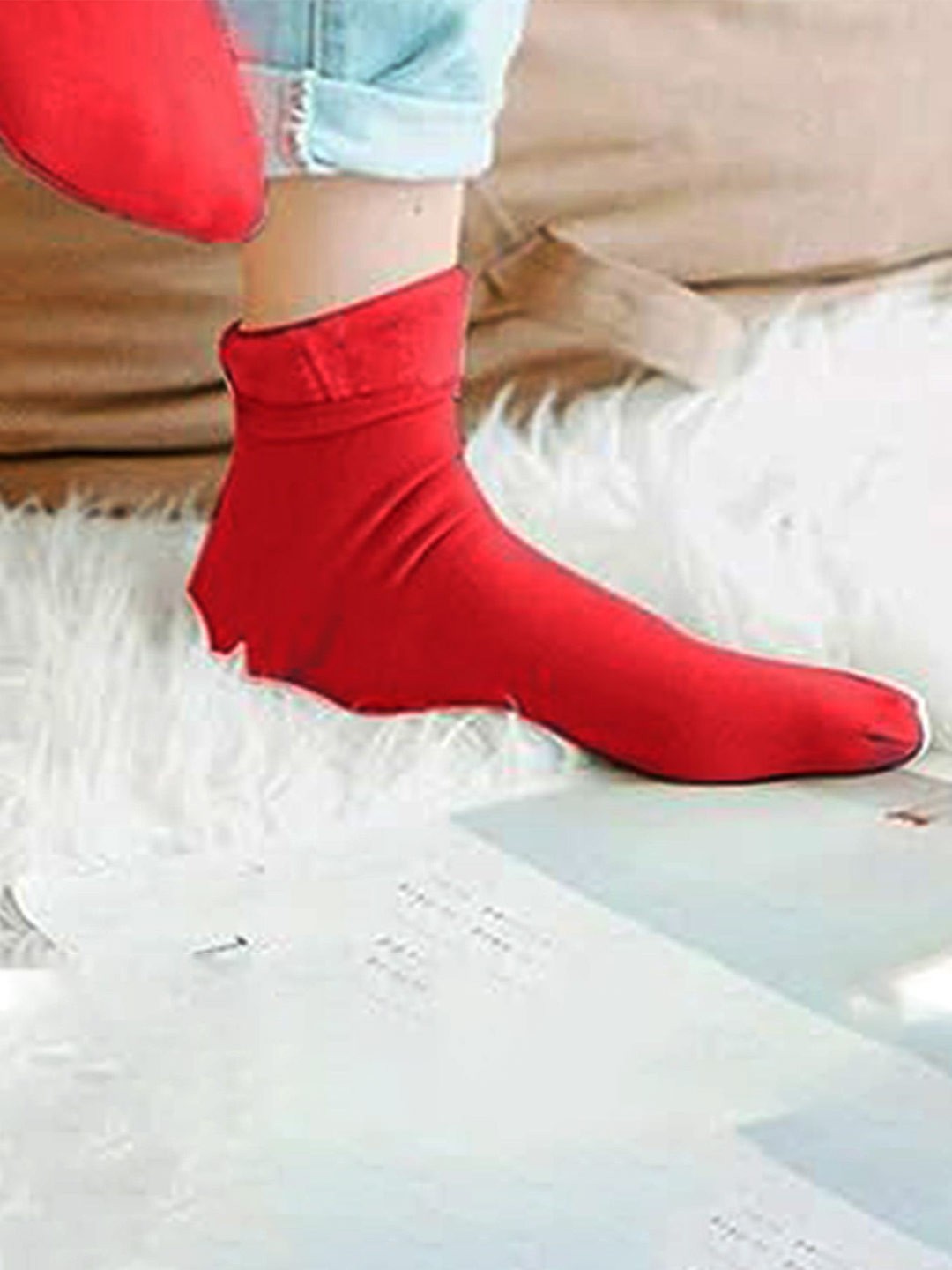 

BAESD Kids Cotton Ankle Length Socks, Red