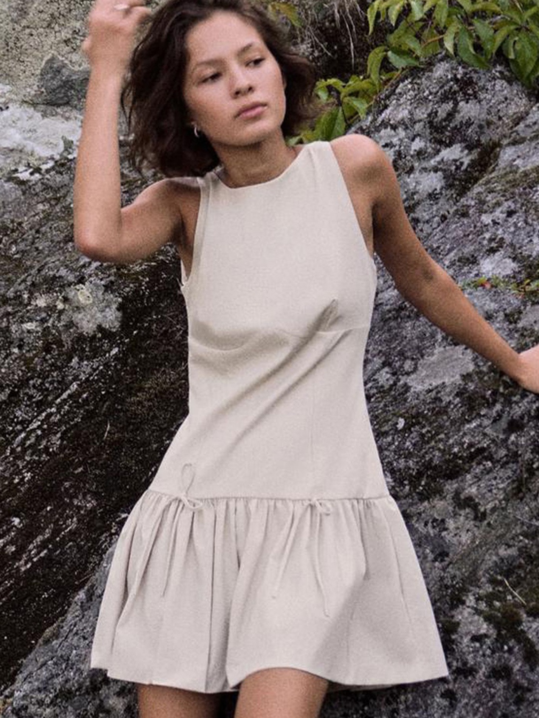 

LULU & SKY Drop-Waist Dress, Beige