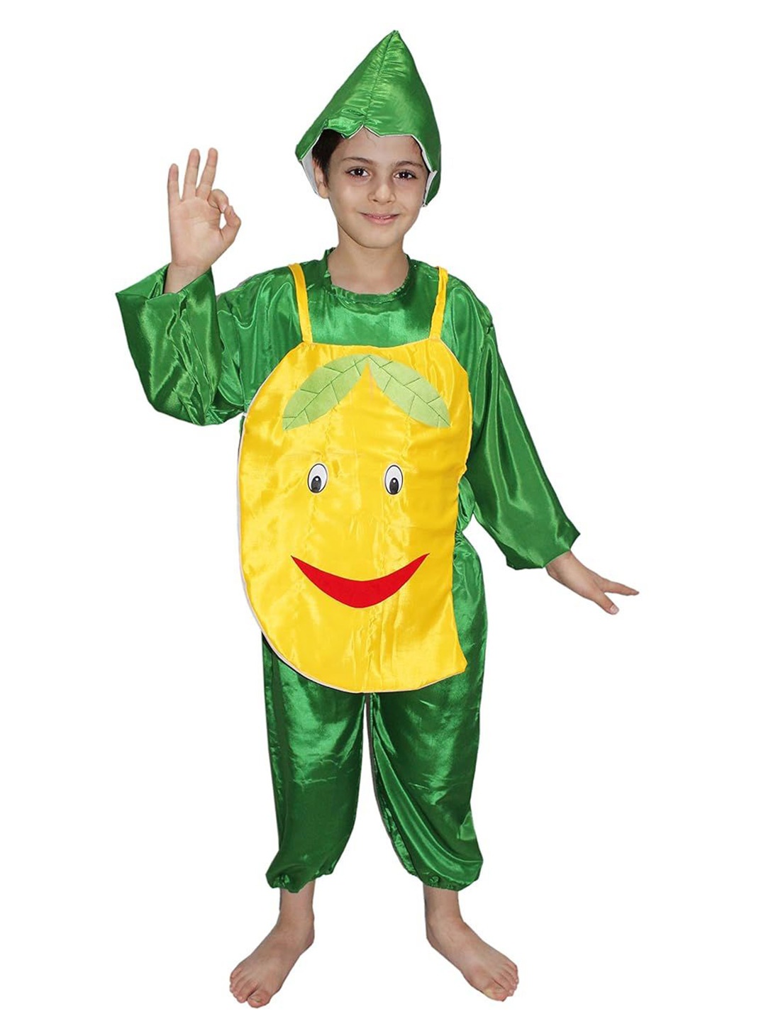 

Kaku Fancy Dresses Kids Mango Fruits Costume Set, Green